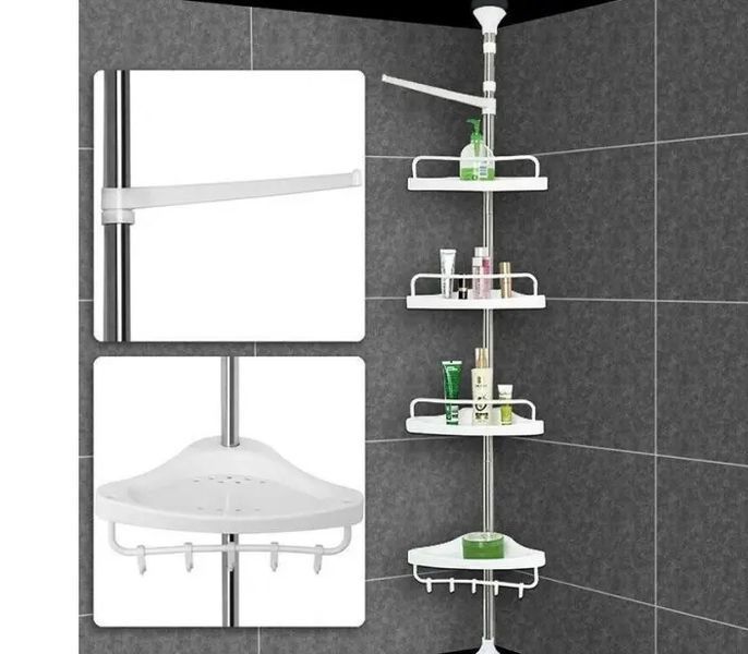 Кутова полиця для ванної кімнати Multi Corner Shelf, металева 5407787 фото