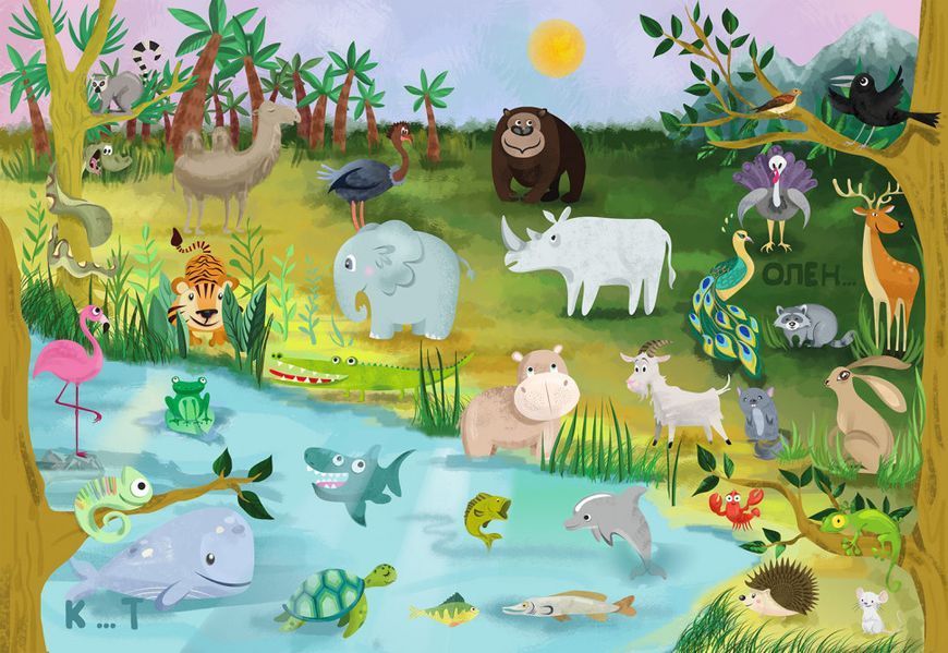 Дитяча навчальна гра з багаторазовими наклейками "ZOO Абетка" (КП-005) KP-005 укр. мовою KP-005(КП-005) фото
