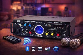 Стерео підсилювач звуку AMP-339 BT з караоке sp1779 фото