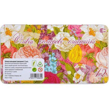Олівець 12 кольорів CRМ555-12 Metal elastico "С" Квіти CRМ555-12(Flowers) фото