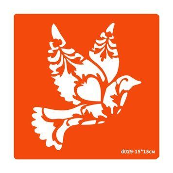 Трафарет для біо-тату Пташка d029-15*15см, розмір 15х15см d029-15*15см фото