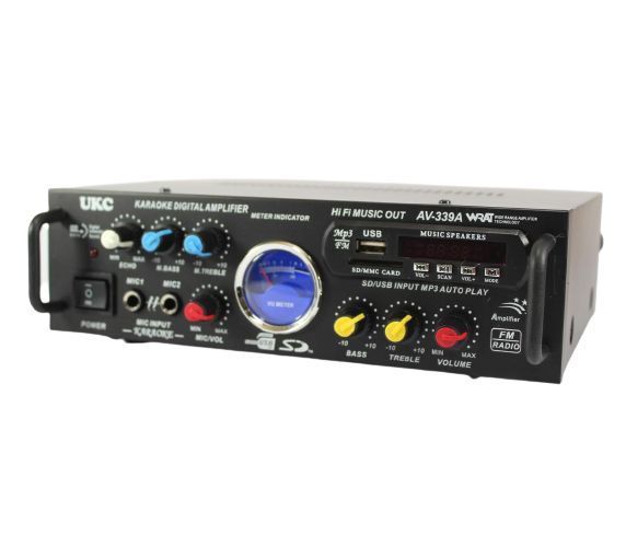 Стерео підсилювач звуку AMP-339 BT з караоке sp1779 фото
