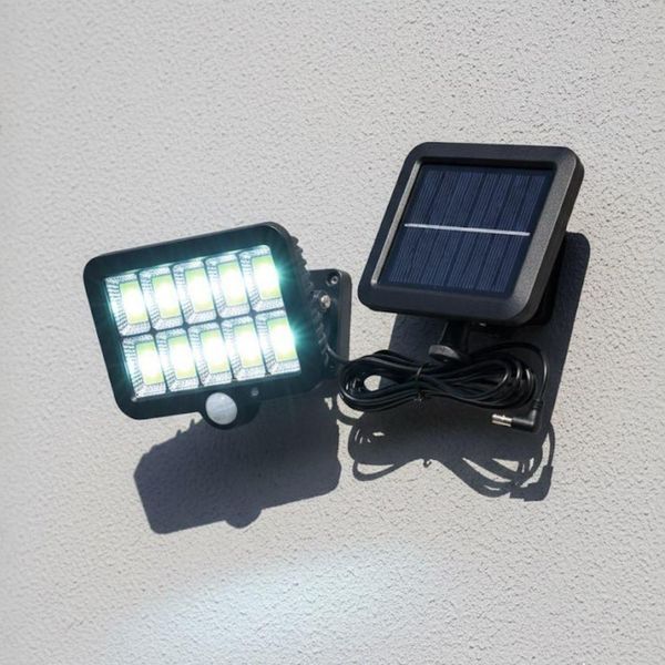 Вуличний LED акумуляторний світильник прожектор із датчиком руху на сонячній батареї GL-10 cob 2400mA NNGL10 фото