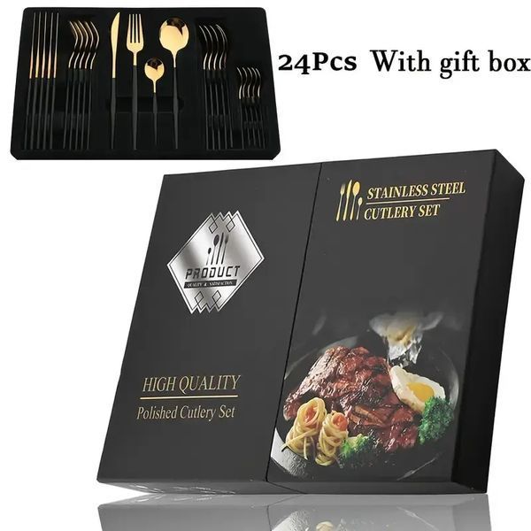 Набір столових приладів Kitchen Ware 24 шт. з нержавіючої сталі на 6 персон MA-363 фото