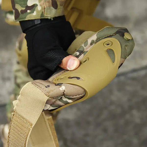 Налокітники та наколінники захисні Eagle KN-04 &laquo;Камуфляж&raquo;, комплект 2+2, регульований розмір, кріплення Velcro KAM04 фото