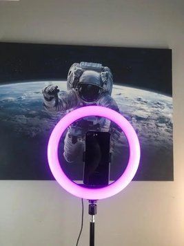 Кільцева світлодіодна лампа RGB LED RING MJ33/ 33 см із кріпленням для телефону 2433321252 фото