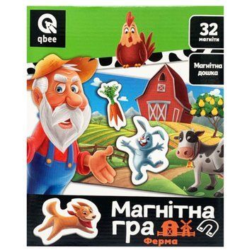 Дитяча магнітна гра "Ферма" QB600-003, 32 магніти і магнітна дошка QB600-003 фото