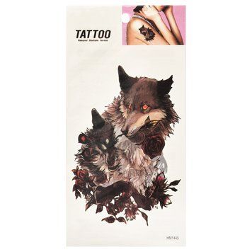 Тимчасове татуювання "Вовки в трояндах Tattoo" 1020-HM1445 1020-HM1445 фото