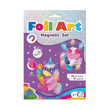 Магнітний набір для творчості з фольгою "Єдинороги" 200297, 4 магніти 200297 фото