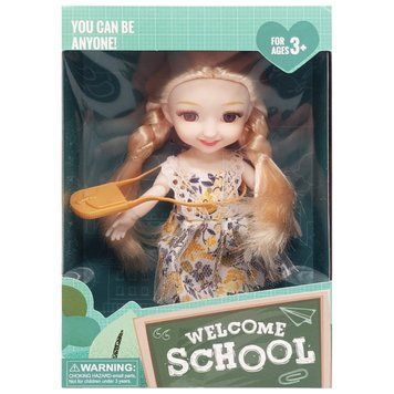 Дитяча лялька "Welcome School" YL605-7/9/10 з сумочкою Жовтий YL605-7/9/10(Yellow) фото