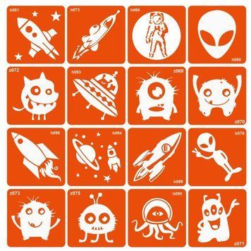 Набір трафаретів для біо-тату "Monsters and rockets" monsters-and-rockets-16 monsters-and-rockets-16 фото