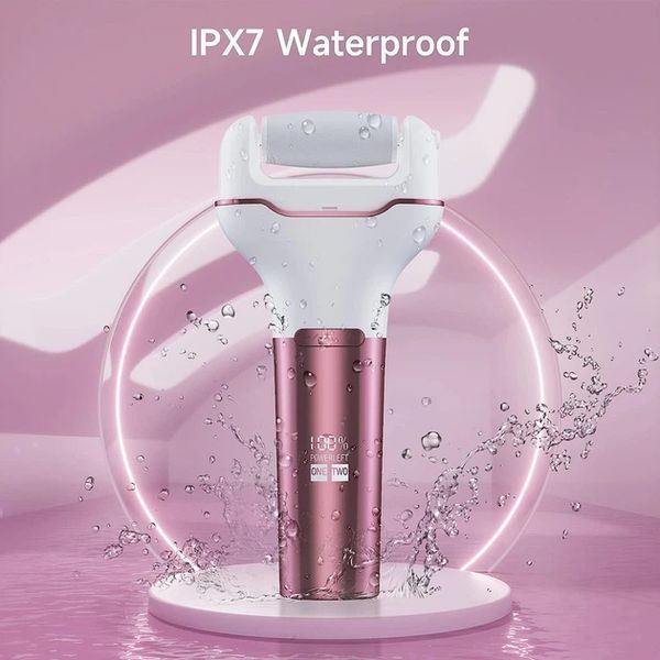 Електрична пемза для ніг PINK / Електрична роликова пилка-пемза для п'ят для педикюру з LCD дисплеєм G0523 фото