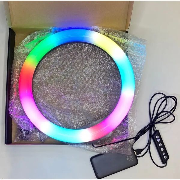 Кільцева світлодіодна лампа RGB LED RING MJ33/ 33 см із кріпленням для телефону 2433321252 фото