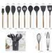 Силіконовий кухонний набір приладдя Kitchen stuff 12 предметів BLACK KIT1224 фото 5