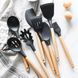 Силіконовий кухонний набір приладдя Kitchen stuff 12 предметів BLACK KIT1224 фото 3