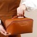 Містка косметичка з діагональною застібкою CosmyCase, коричнева COS230 фото 1