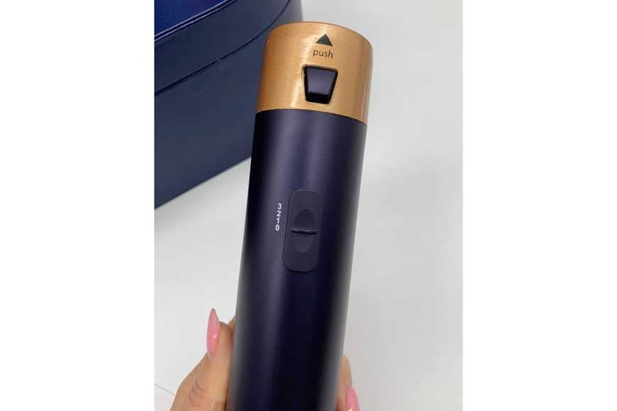 Стайлер 5в1 HAIR BRUSH Styler + Коробка з функціями об'єму, випрямлення, накручування темно-синій G9867 фото