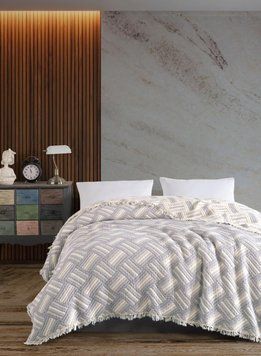 Муслинове покривало Mavi 230х250 см Блакитний N3/2 фото