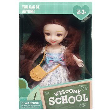 Дитяча лялька "Welcome School" YL605-7/9/10 з сумочкою Синій YL605-7/9/10(Blue) фото
