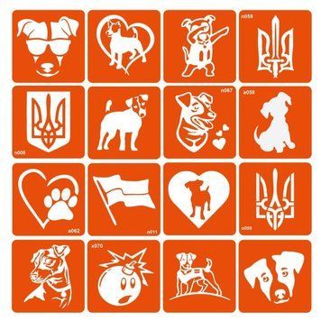 Набір трафаретів для біо-тату "Пес Патрон" pes-patron-16 pes-patron-16 фото