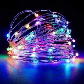 Новорічні гірлянди мідна дротяна лампа 100LED 10М БП 5В 220V (СП) RGB RD-7110 mu13811 фото