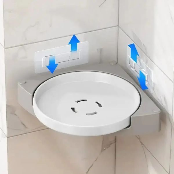 Кутова обертова полиця для ванної кімнати Multi Functional Rotational Tray G8580 фото