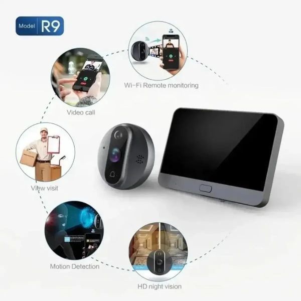 Відеодомофон Tuya Smart Video Doorbell ED-300PA / Дверний бездротовий дзвінок Wi-Fi з ІЧ-підсвічуванням та датчиком руху sp9736 фото