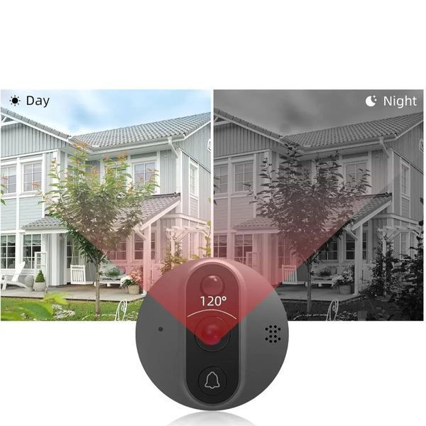 Відеодомофон Tuya Smart Video Doorbell ED-300PA / Дверний бездротовий дзвінок Wi-Fi з ІЧ-підсвічуванням та датчиком руху sp9736 фото