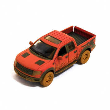 Дитяча модель машинки пікап Ford F-150 SVT Raptor-Supercrew Muddy Kinsmart KT5365WY інерційна, 1:46 Red KT5365WY(Red) фото