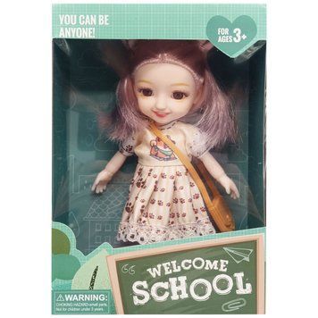 Дитяча лялька "Welcome School" YL605-7/9/10 з сумочкою Бежевий YL605-7/9/10(Beige) фото