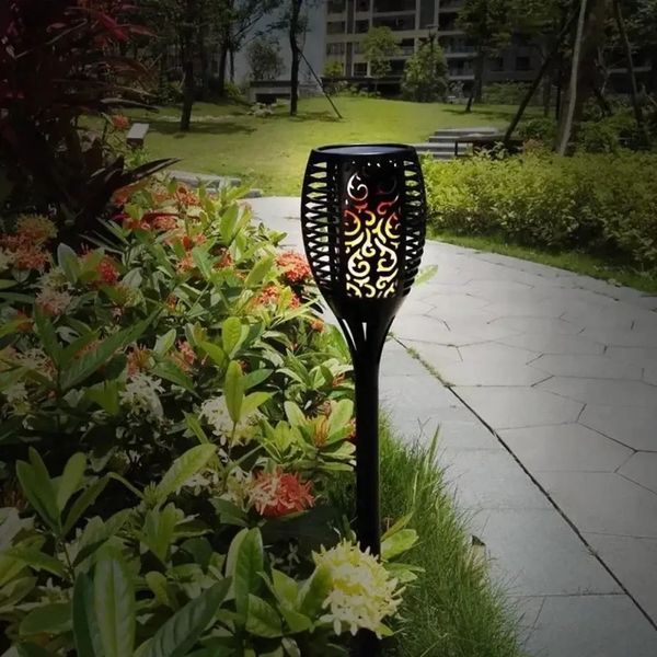 Водонепроникний ліхтар 80 см з ефектом полум'я Solar flame led light sensor activated LED525 фото