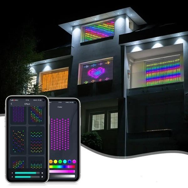 Гірлянда Штора від мережі 3х3 м 400LED RGB + пульт дистанційного керування, SF-1 / Розумна гірлянда з додатком на телефон Dyd45 фото