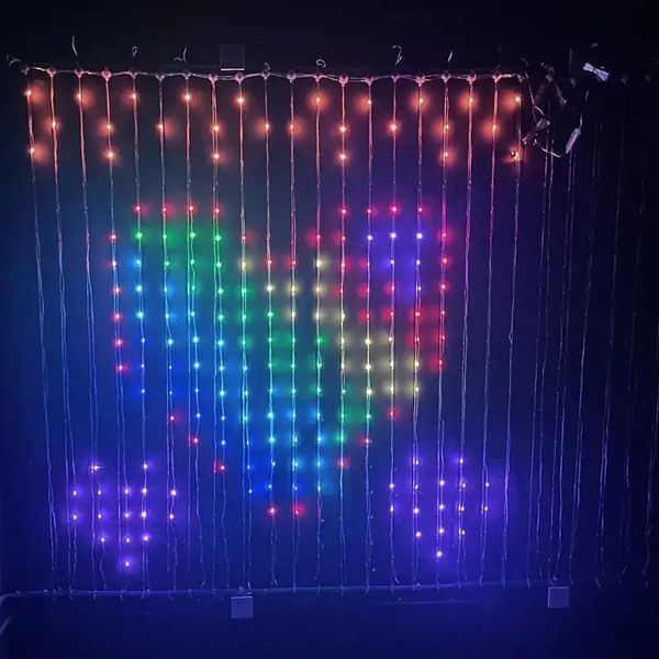 Гірлянда Штора від мережі 3х3 м 400LED RGB + пульт дистанційного керування, SF-1 / Розумна гірлянда з додатком на телефон Dyd45 фото