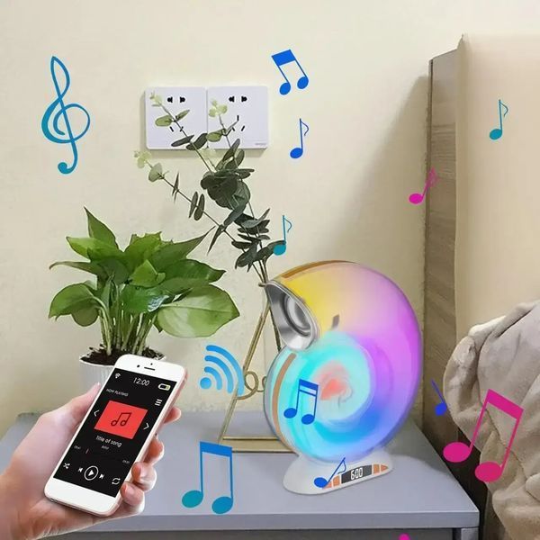 Бездротова розумна колонка нічник Равлик Conch Music Light 4 в 1 портативний RGB світильник з Bluetooth 5096598 фото