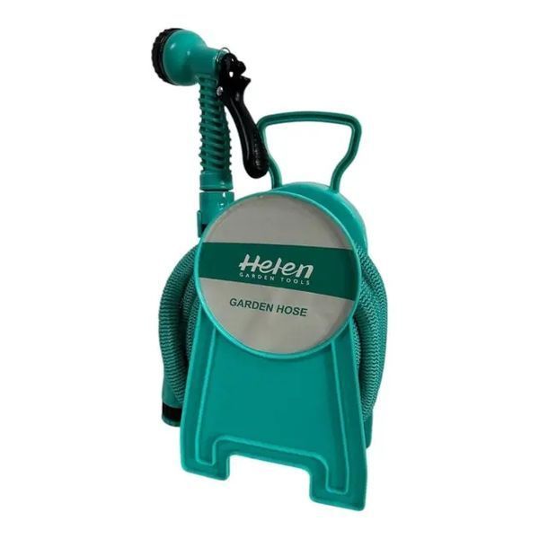 Шланг поливальний 10м з котушкою і розпилювачем з 7 режимами Helen Garden Tools шланг садовий, що розтягується M17090 фото
