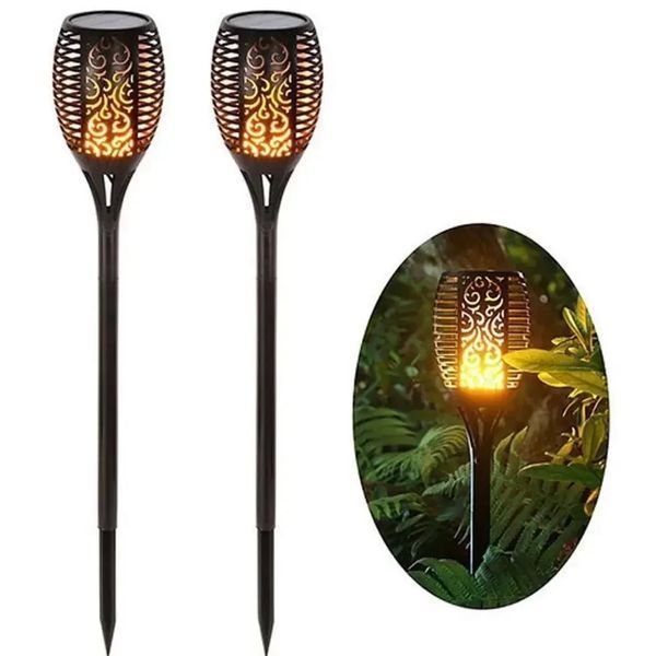 Водонепроникний ліхтар 80 см з ефектом полум'я Solar flame led light sensor activated LED525 фото