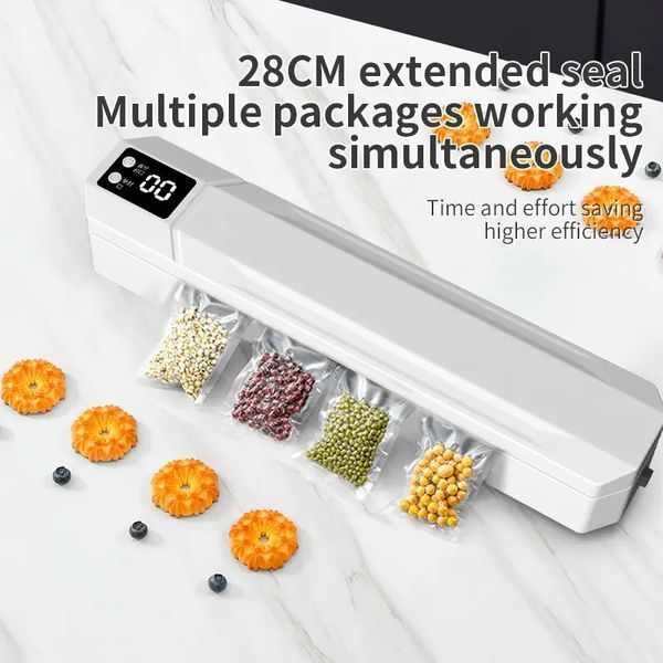 Вакуумний пакувальник пакетів Vacuum Sealer / Автоматичний побутовий вакууматор з пакетами, вакуумайзер для пакування та зберігання їжі G5878 фото