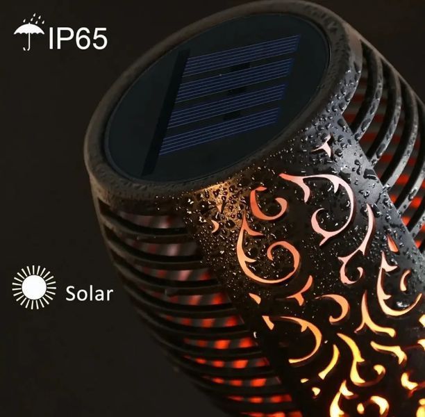 Водонепроникний ліхтар 80 см з ефектом полум'я Solar flame led light sensor activated LED525 фото