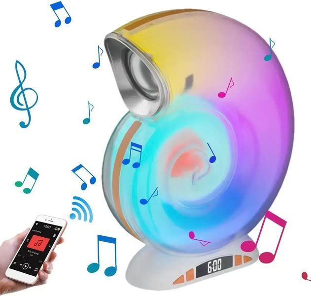 Бездротова розумна колонка нічник Равлик Conch Music Light 4 в 1 портативний RGB світильник з Bluetooth 5096598 фото