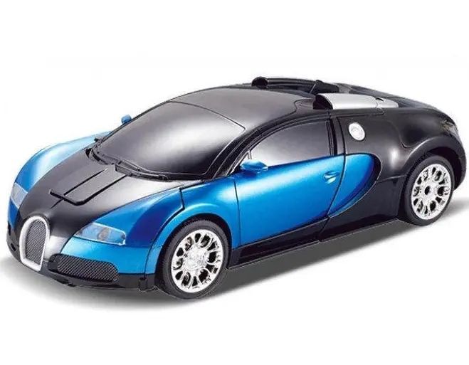 Машинка Трансформер Bugatti Size 18 см Robot Car синя з пультом pr2145777 фото