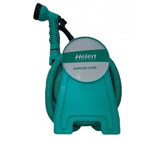 Шланг поливальний 10м з котушкою і розпилювачем з 7 режимами Helen Garden Tools шланг садовий, що розтягується M17090 фото
