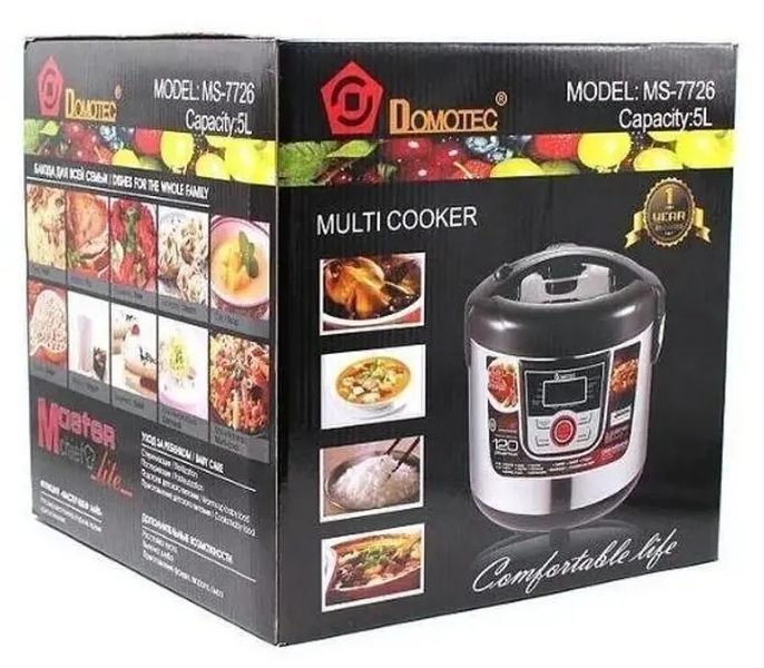 Мультиварка з антипригарною чашею Domotec MS-7726 5 л, 12 режимів MS-7726 фото