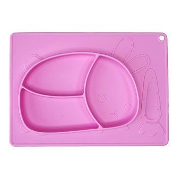Силіконова тарілка-килимок "Зайчик" MGZ-0119(Pink) 19х27 см MGZ-0119(Pink) фото