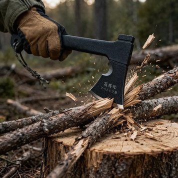 Багатофонкціональна сокира / Сокира мисливська туристична / Тактична похідна сокира + кресало і свисток VEN-5 фото