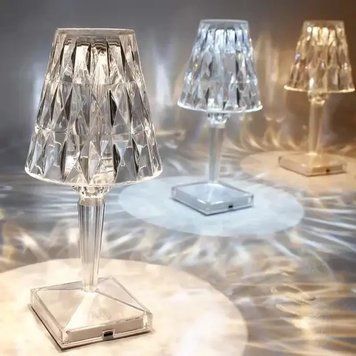 Декоративний LED світильник нічник Diamond light Діамант світлодіодний кришталевий на акумуляторі USB LCY1203 фото