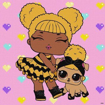 Картина за номерами "L.O.L. Surprise! Queen Bee With Queen Pup" KHO6287, 40х40 см KHO6287 фото