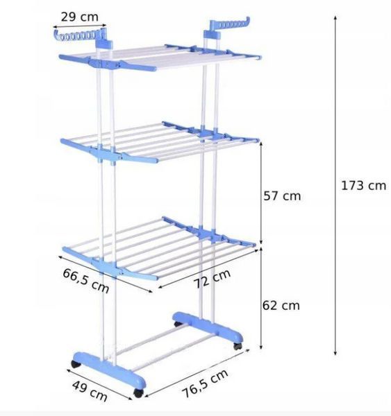 Багатоярусна сушарка для білизни, речей, одягу Garment rack with wheels складана Garment фото