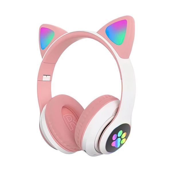 Бездротові навушники Cat STN-28 / Гарнітура з мікрофоном FM радіо Bluetooth рожевий 2050011/4 фото