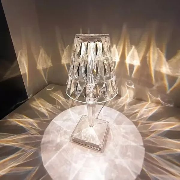Декоративний LED світильник нічник Diamond light Діамант світлодіодний кришталевий на акумуляторі USB LCY1203 фото