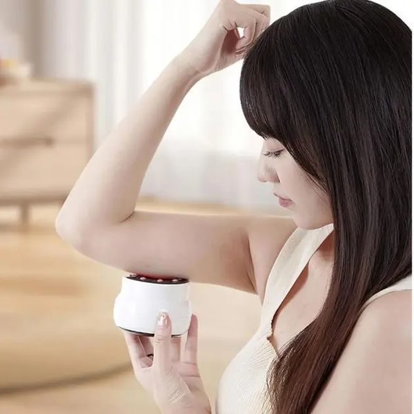 Антицелюлітний вакуумний масажер Intelligent Cupping Massage, акумуляторний ручний масажер для тіла Білий LY-873-White 2054090 фото